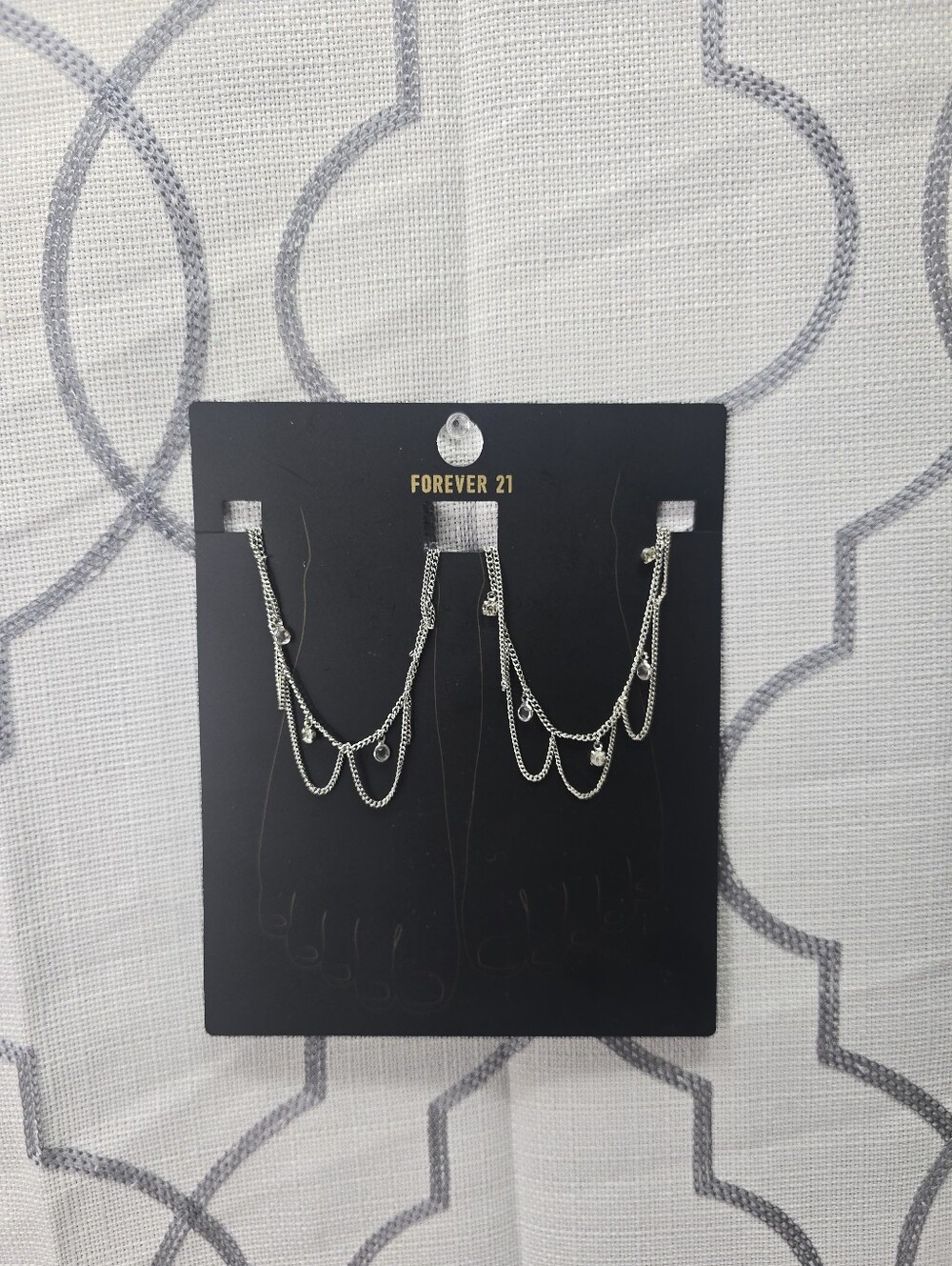 FOREVER 21 Silver tone Ankle Bracelets  Adjustables Chain with Ringstones New